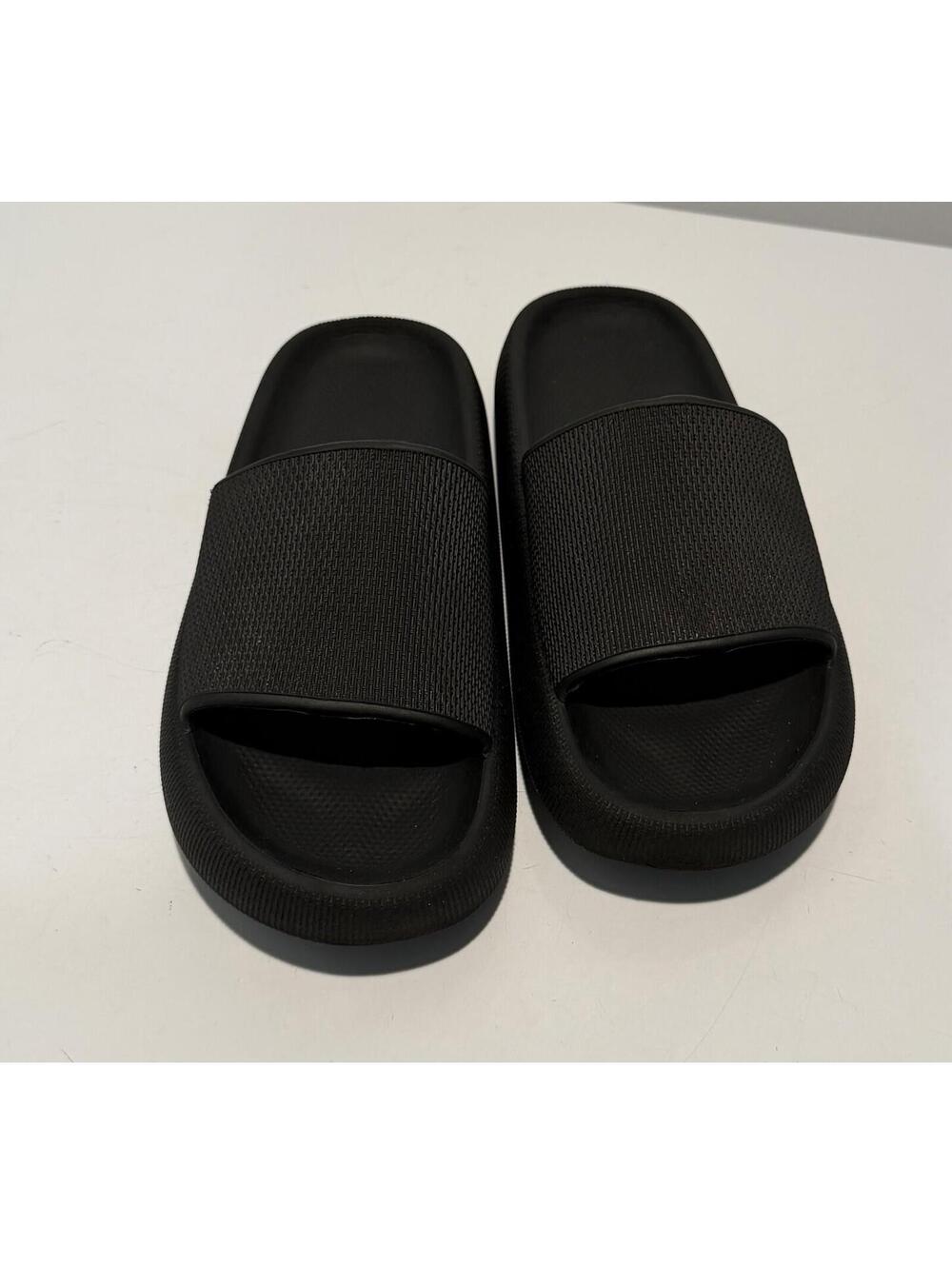 Womens Cushion Curved Sandals Black Slip On Size EU40/US9.5 - Picture 3 of 7
